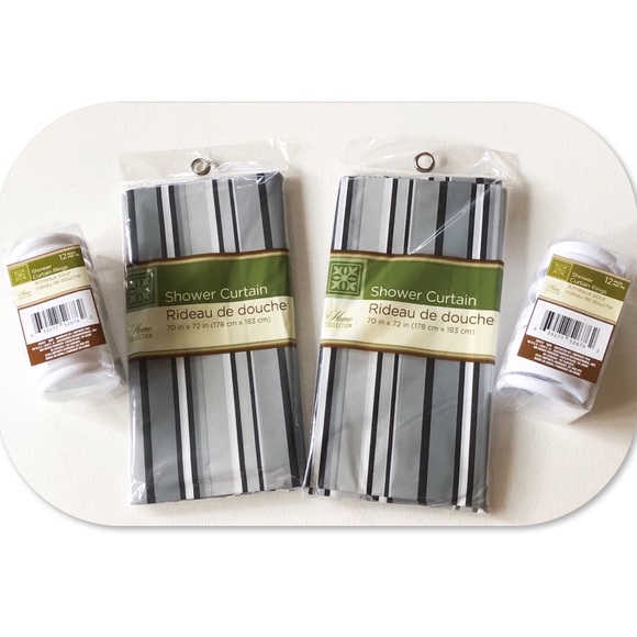 Home Collection Bath Set Of 2 Striped Shower Curtains Poshmark